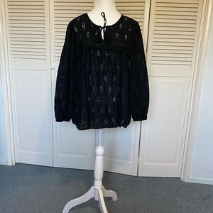 Style & Co Eyelet Tassele Blouse, Created for Macy's